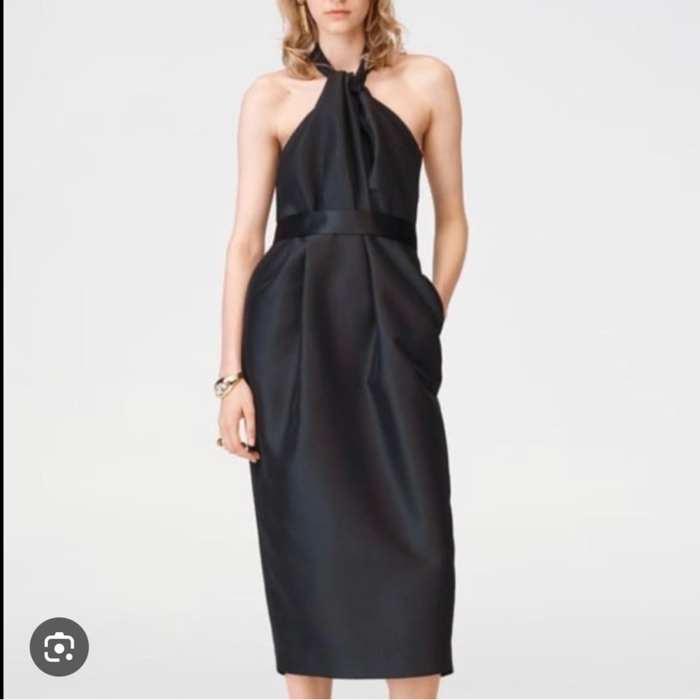 ZARA Black Halter Midi Dress. Size S (US 6 / EUR S)  – A/W 2023